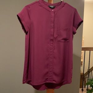 Simply Vera Wang Burgundy Cap Sleeve Tunic Top Size Small